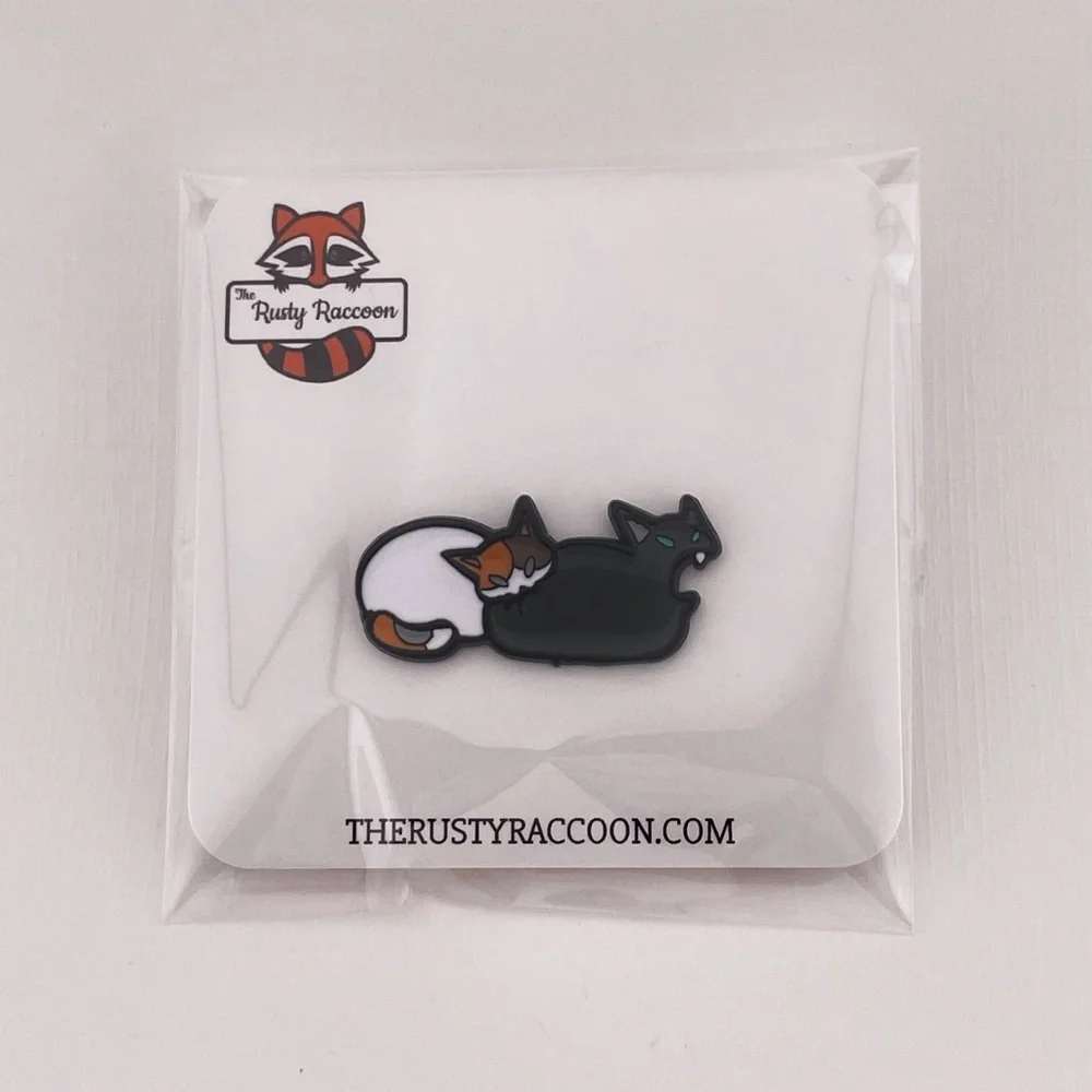 Funny Cat Bite Enamel Pin Black Cat Calico Cat
